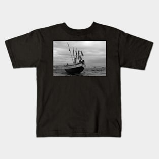 fishing boat, b&w Kids T-Shirt